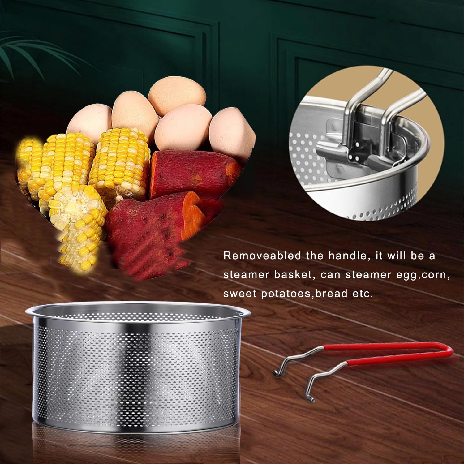 TENTA KITCHEN 8-inch strainer fits most medium pots for versatile cooking.