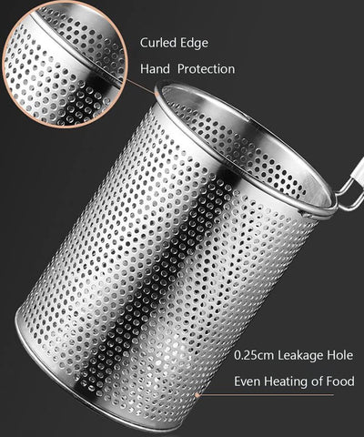 TENTA KITCHEN multi-use strainer for blanching, steaming, reheating and draining at the stove.