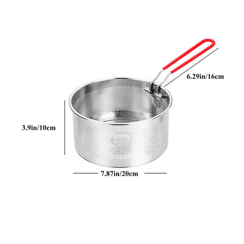 TENTA KITCHEN removable-handle strainer for steaming and safe transfer.