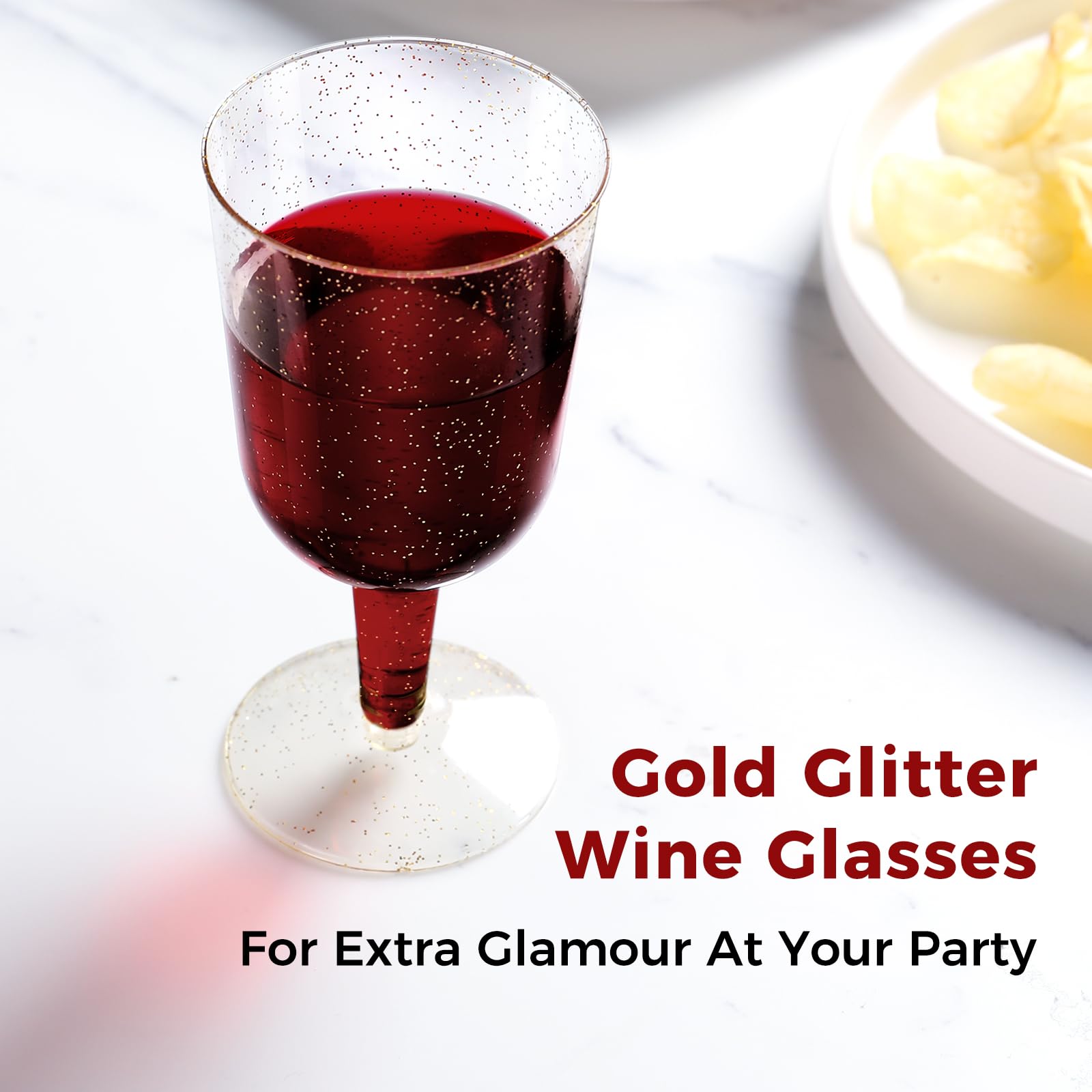 TENYASEN disposable glitter stemware adds luxury to celebrations