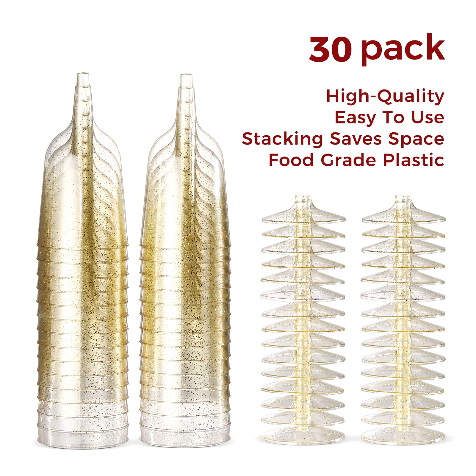 TENYASEN nestable plastic glasses save storage space for caterers