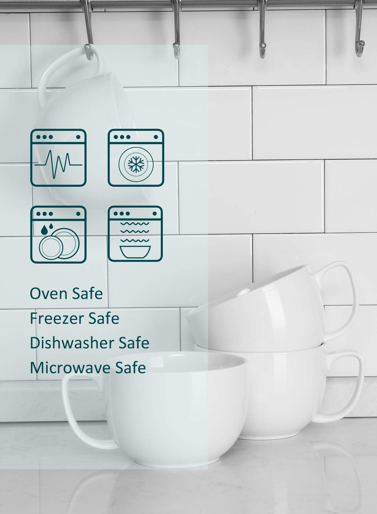 Teocera durable porcelain mug set suitable for office or home use.