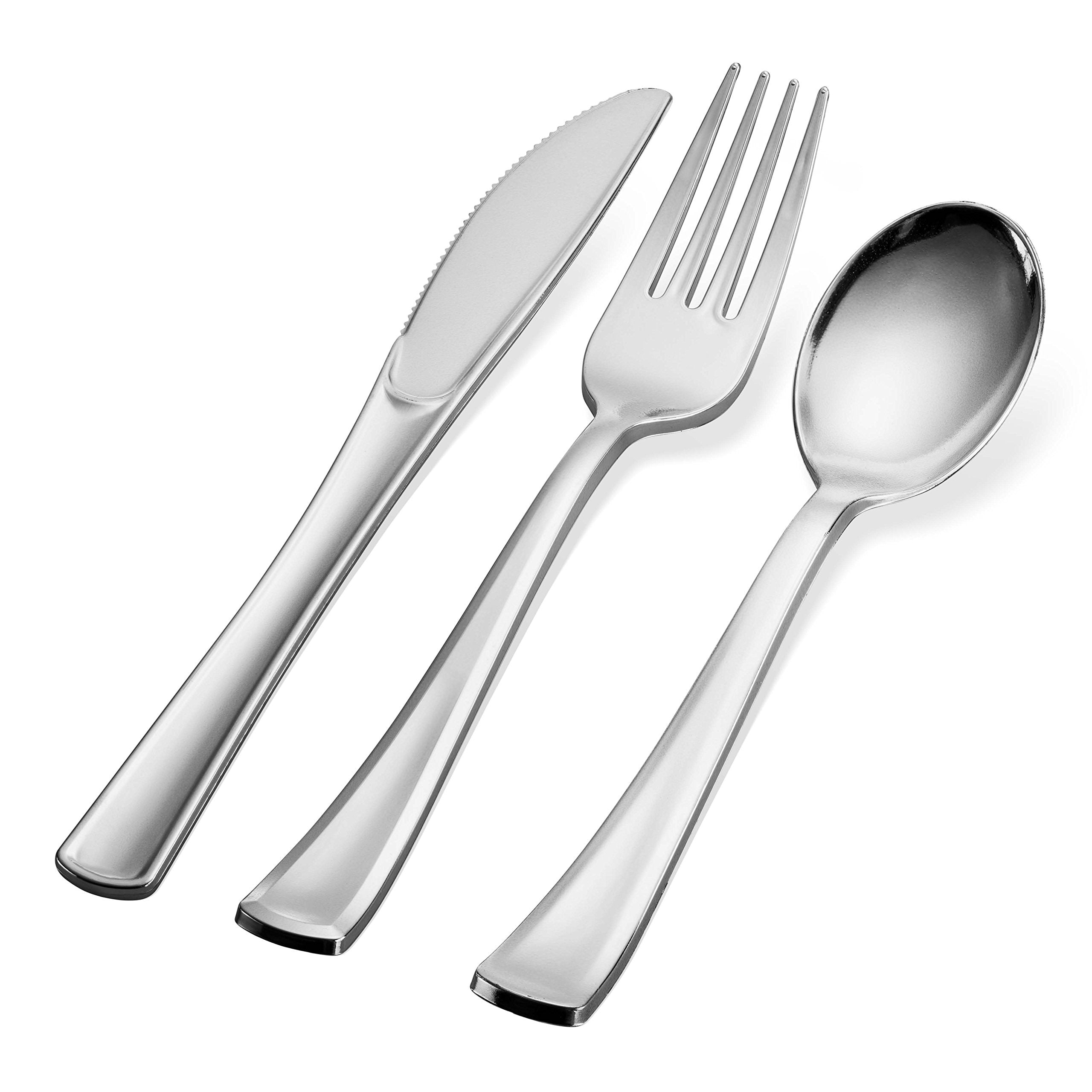 Tepco Settings heavy-duty plastic flatware, strong for any occasion.