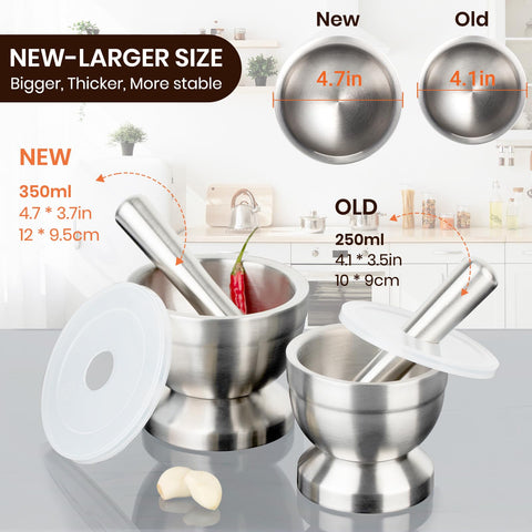 Tera cleaning brush with stainless steel mortar, easy rinse after use