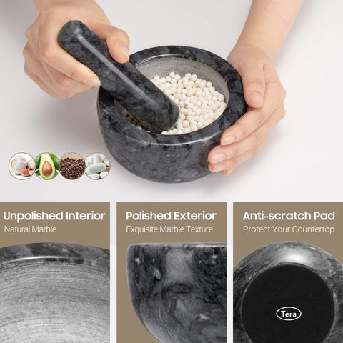 Tera marble set with fresh pesto demonstration image.