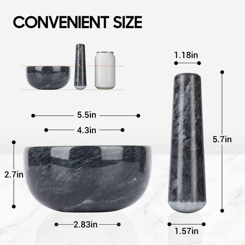 Tera marble mortar and pestle exterior with polished wall for table display.