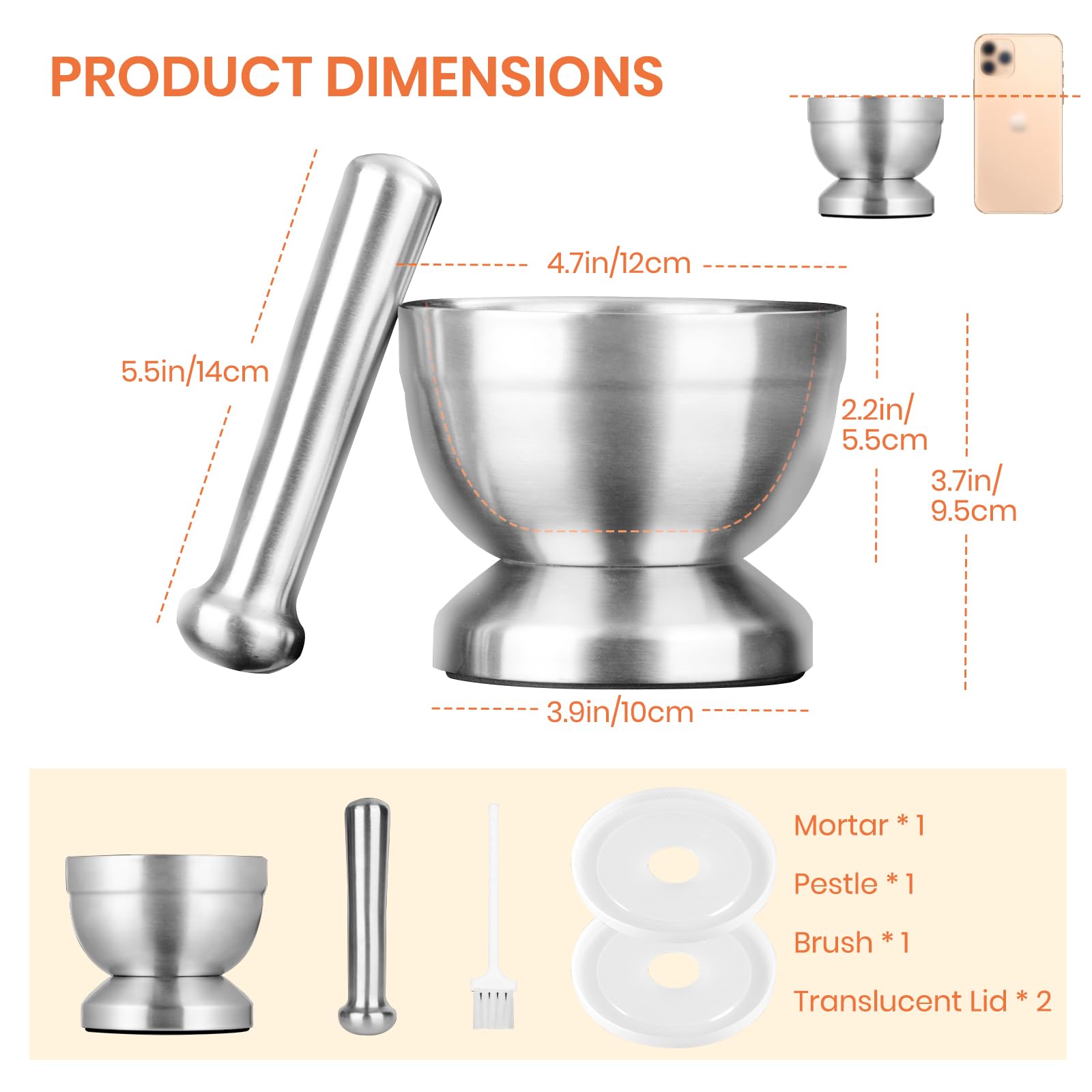 Tera mortar's padded bottom keeps it steady on your counter