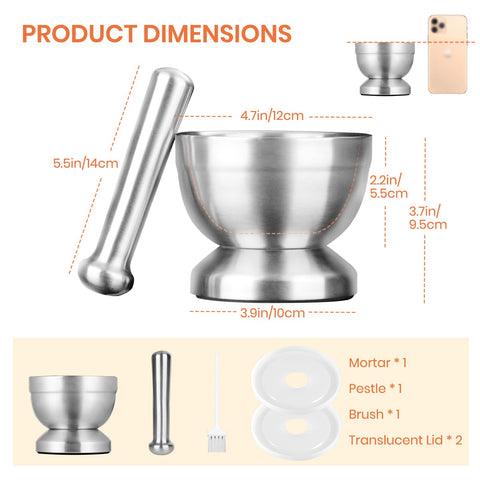 Tera mortar's padded bottom keeps it steady on your counter