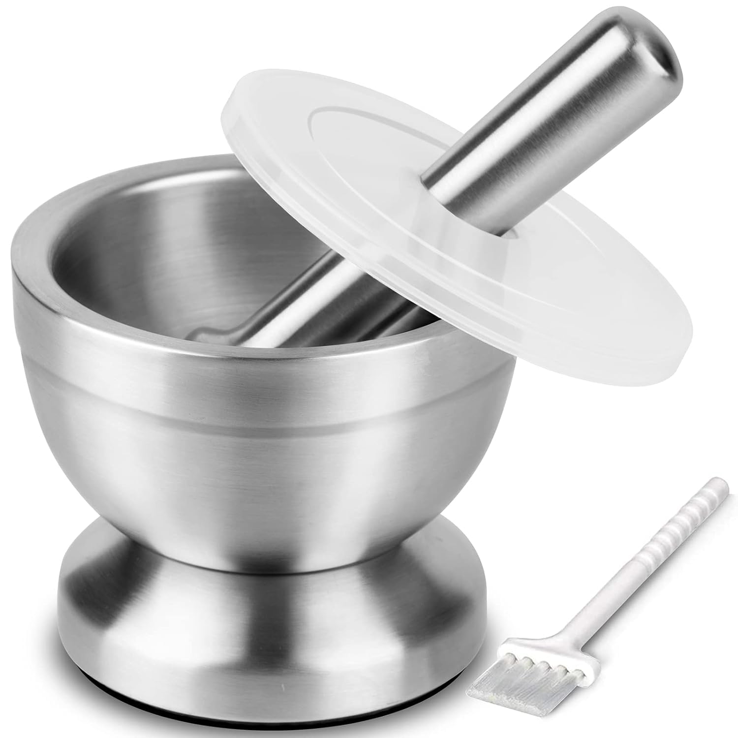 Tera stainless steel mortar and pestle, compact 350ml for small-batch grinding