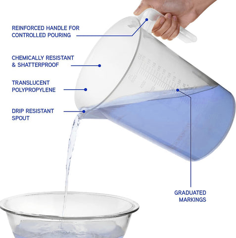 Terbold 5L pitcher with reinforced handle for easy one-handed carrying when full.