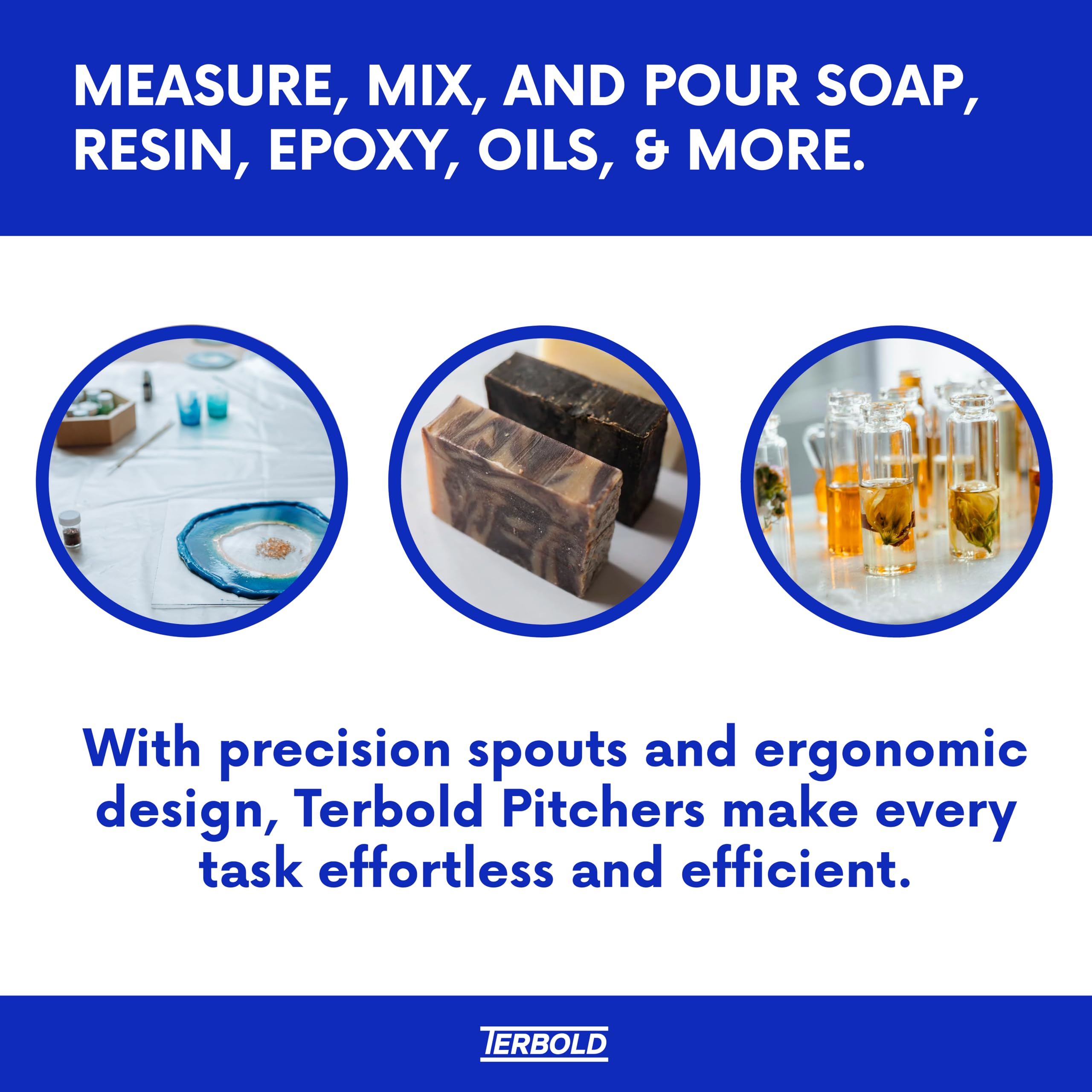 Terbold 5L pitcher in translucent plastic to monitor contents during mixing.