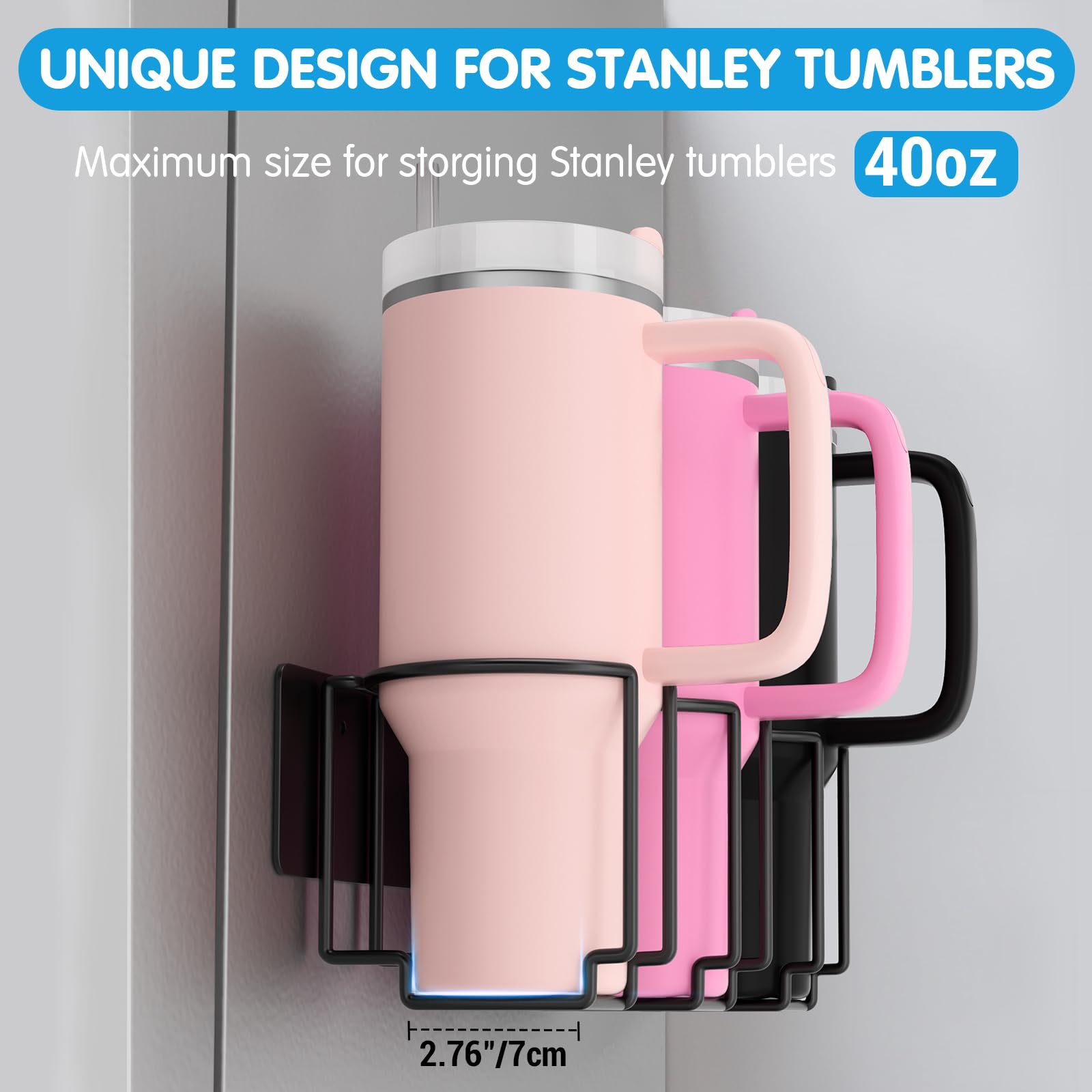 Terficer lid storage solution for Stanley cups enables quick access during meals.
