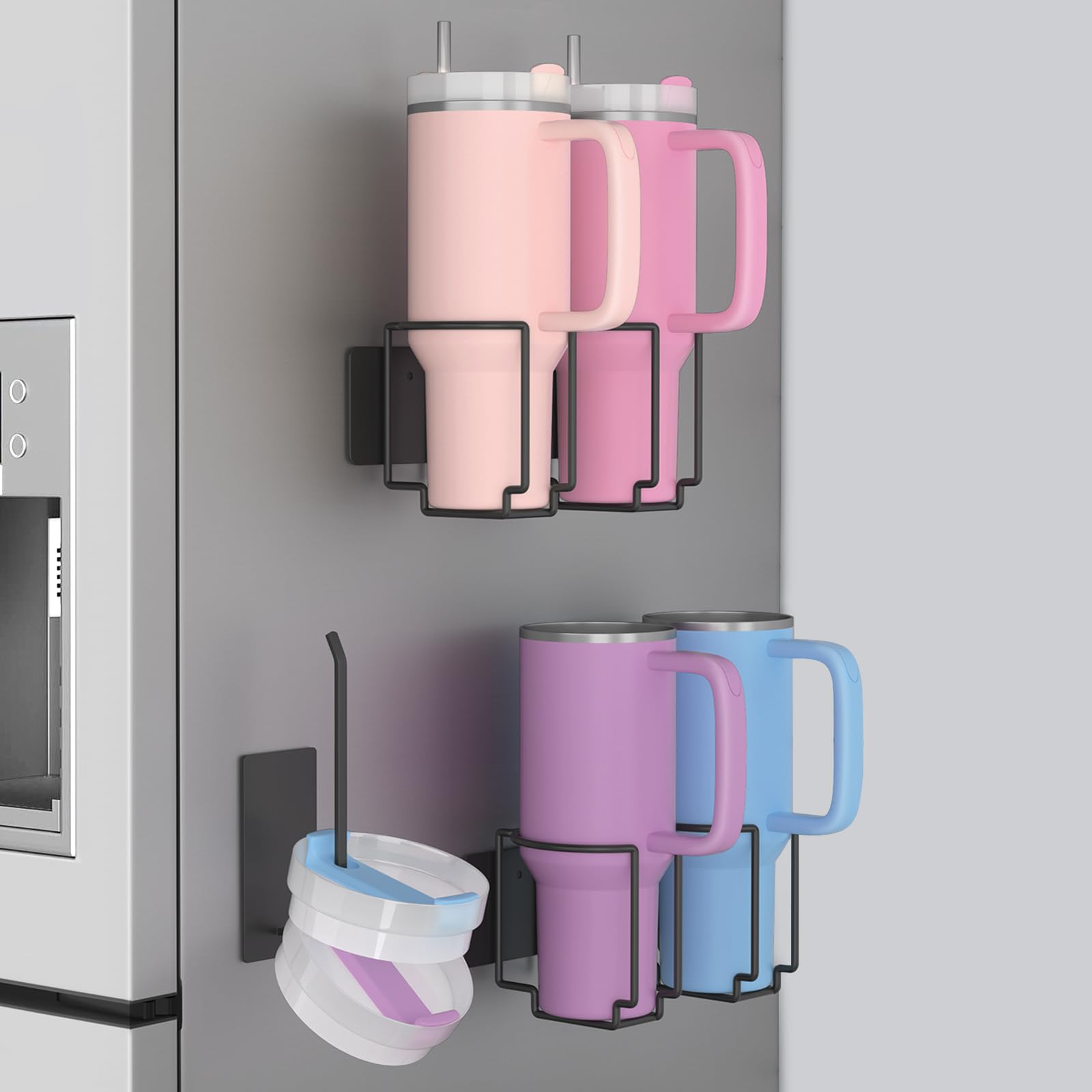 Terficer magnetic water bottle organizer for Stanley 40oz on fridge