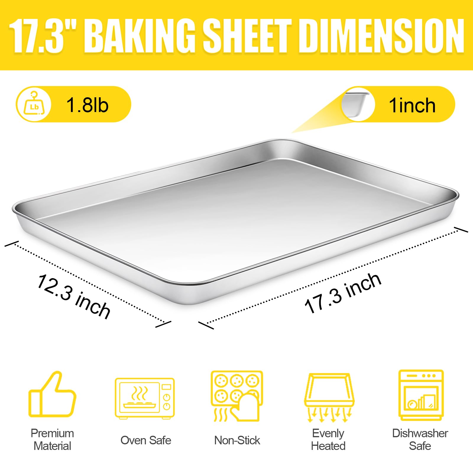 Terlulu baking sheet with mirror finish for easy food release