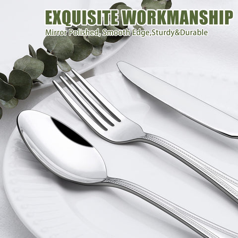 Terlulu mirror-polished stainless steel flatware shines at gatherings.