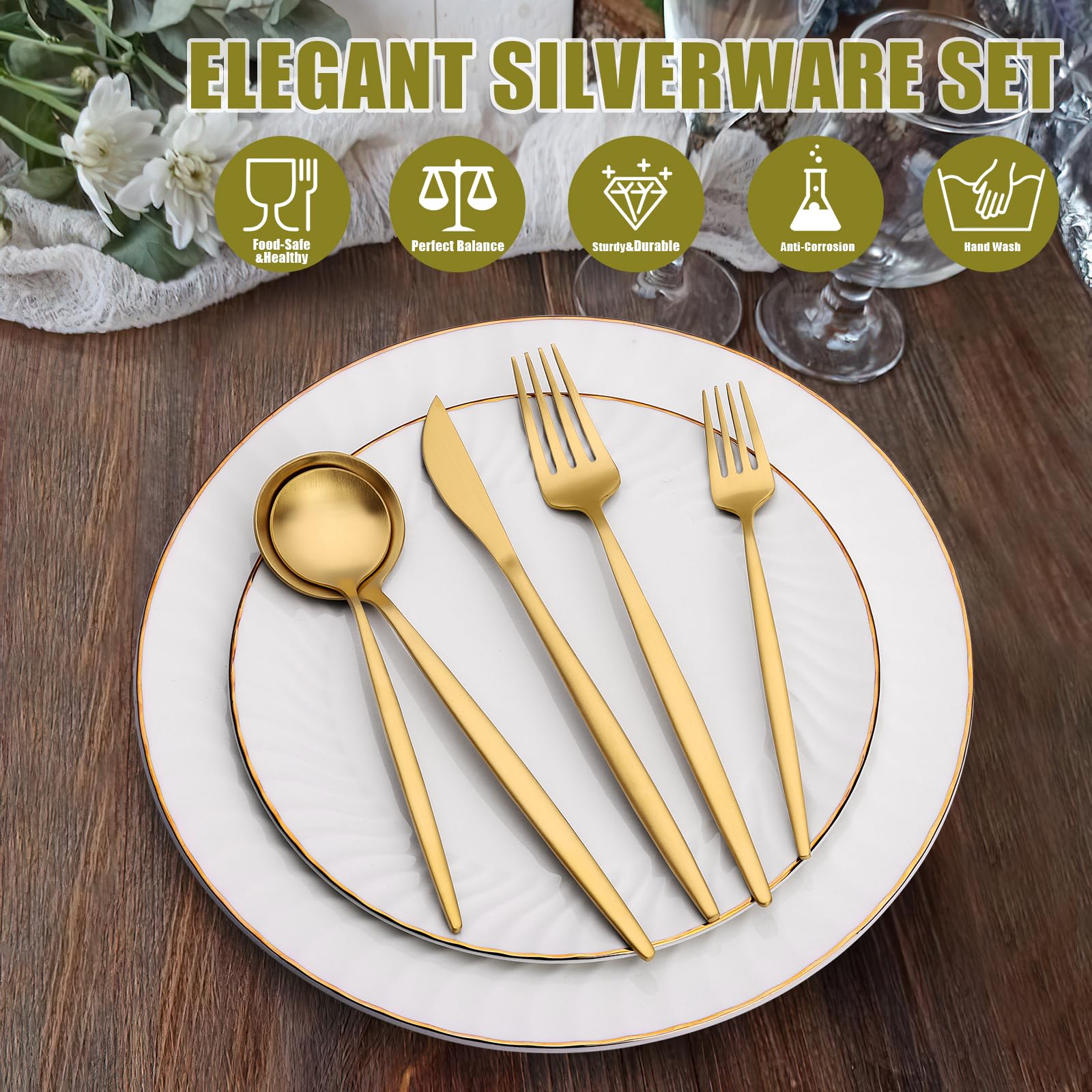 Terlulu modern elegant flatware on dishes for sophisticated table settings