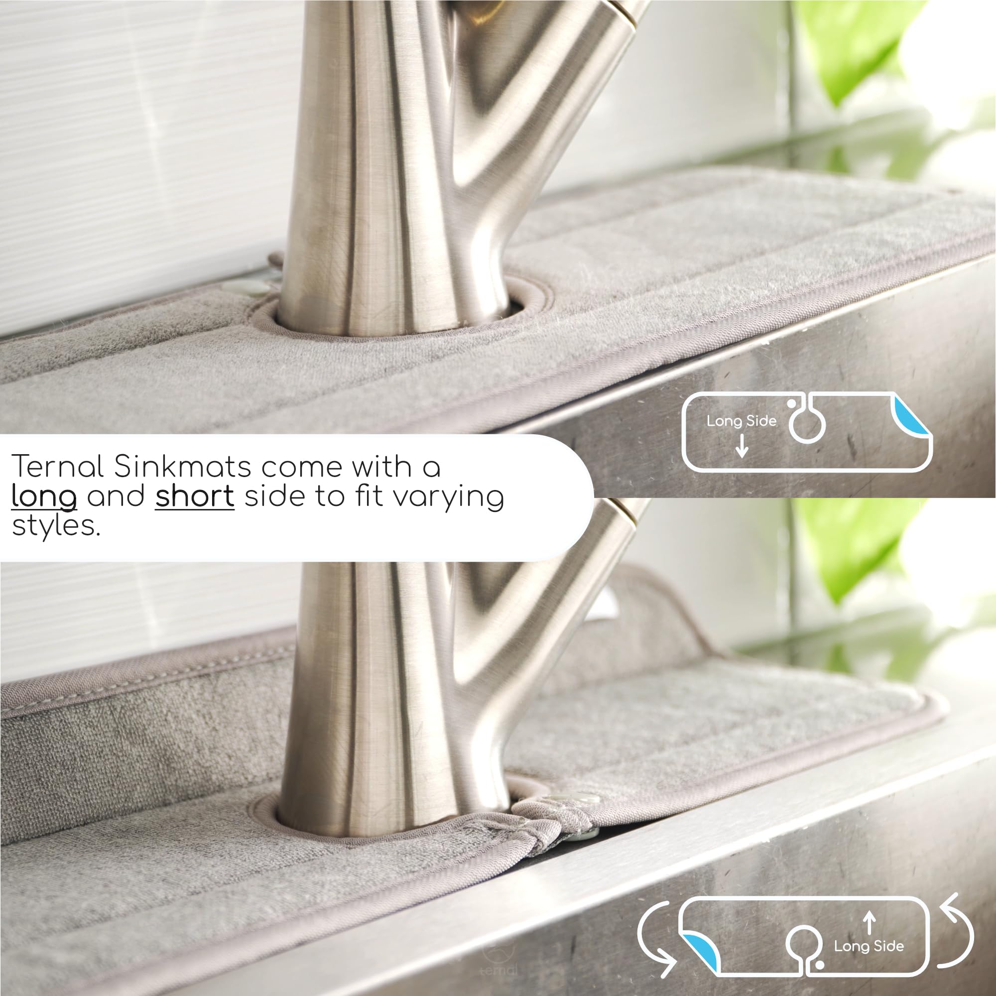 Ternal Sinkmat grey XL is versatile for multiple sink configurations and spaces.