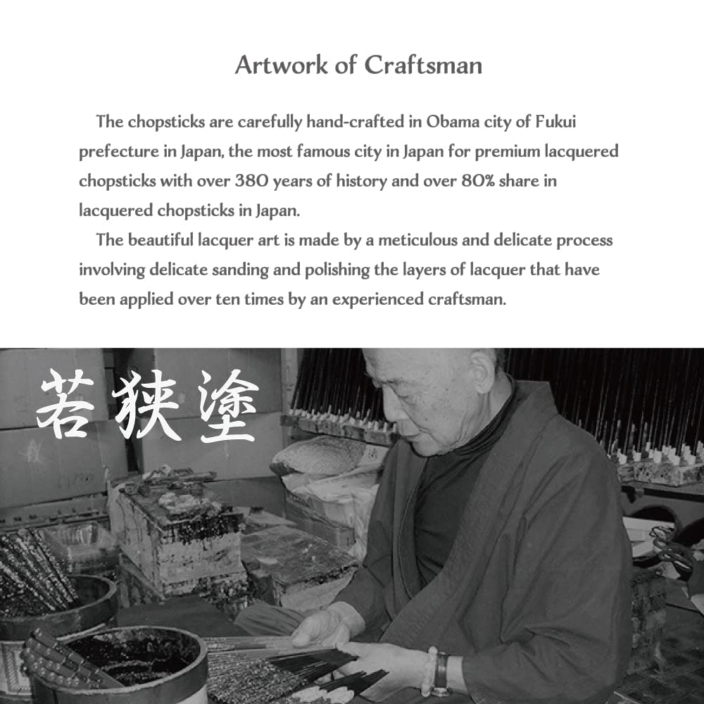 Terra Distribution lacquer chopsticks made in Japan, highlighting Obama Fukui craftsmanship and durability.