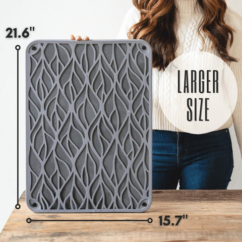 Terra + Timber elevated metal legs promote airflow for faster drying.