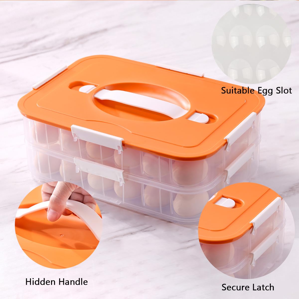 Terukir fridge egg platter holds up to 18 eggs per tray for 36 total