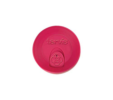 Tervis travel lid in fuchsia on a 16 oz tumbler for quick color swapping