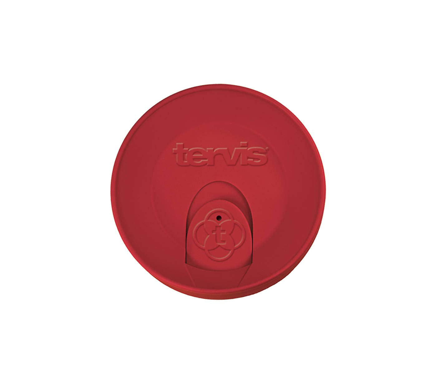 Tervis travel lid close-up demonstrating open-slider for secure leak-proof use.