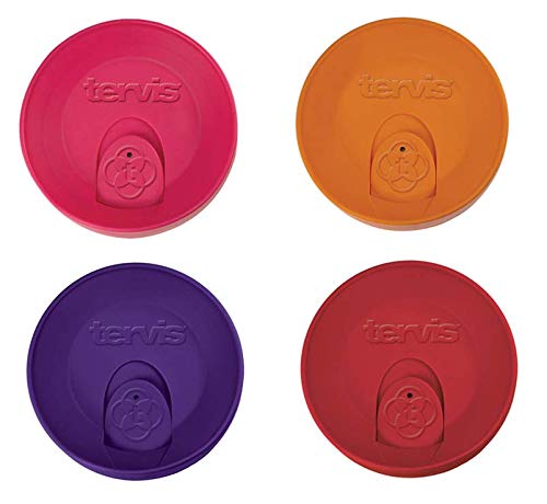 Tervis travel lid on a 24 oz tumbler in royal purple with a secure slider.