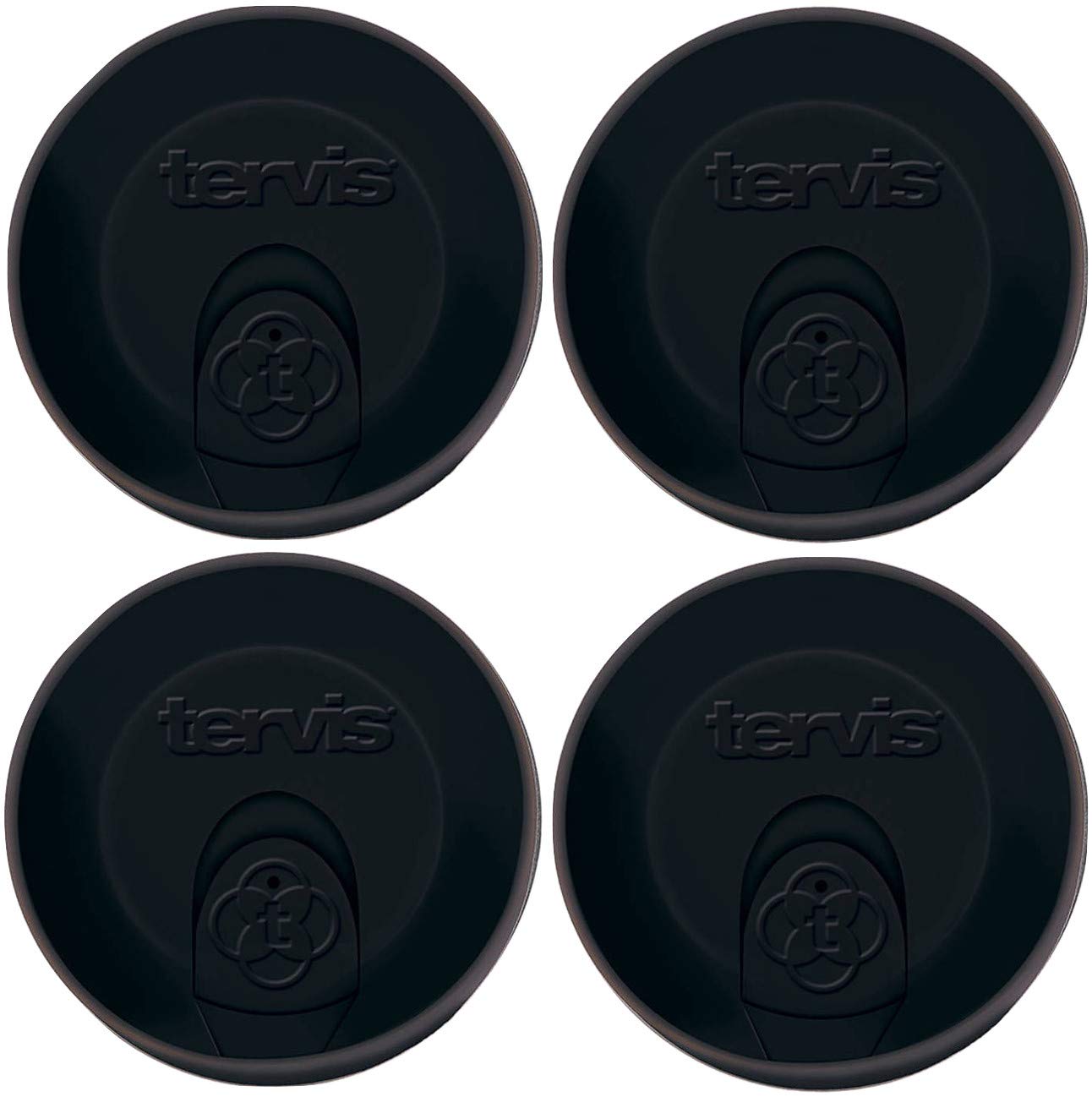 Tervis Travel Lids 16 oz black set of 4, spill-resistant for hot or cold drinks