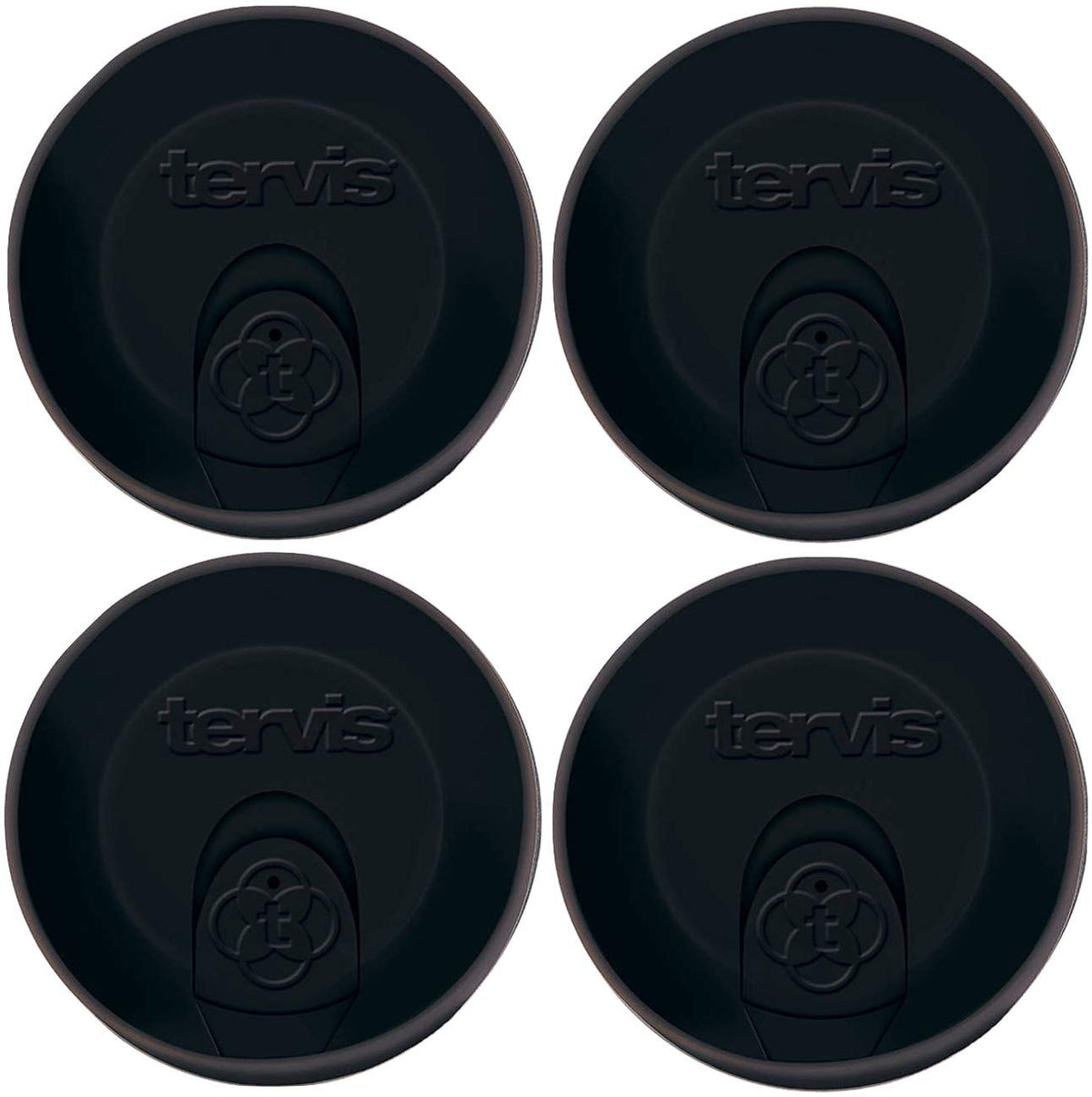 Tervis Travel Lids 16 oz black set of 4, spill-resistant for hot or cold drinks