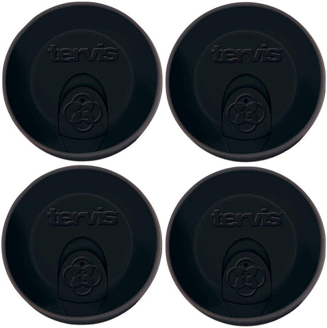 Tervis Travel Lids 16 oz black set of 4, spill-resistant for hot or cold drinks