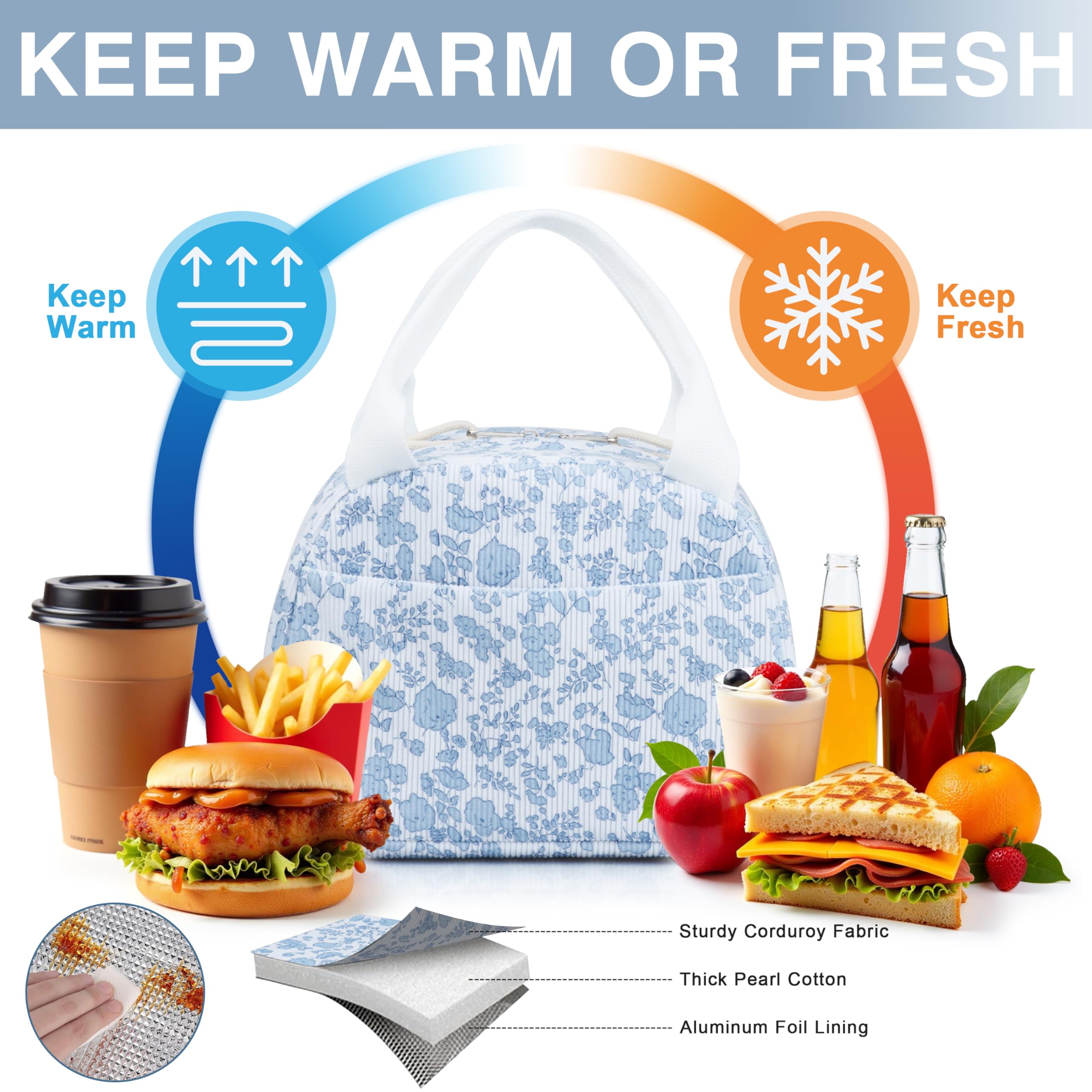 TESAFNG lunch bag waterproof lining makes cleanup easy after meals.