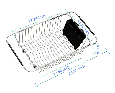 TESOT adjustable dish rack highlighting adjustable bars for a custom fit