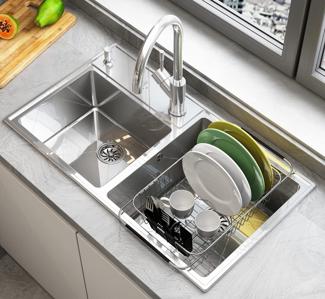 TESOT non-slip rubber arms keep the rack stable on the counter