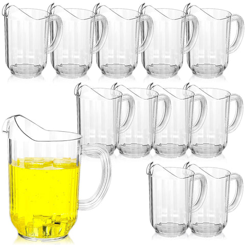 Tessco for you 60oz clear pitcher with handle for easy pouring.