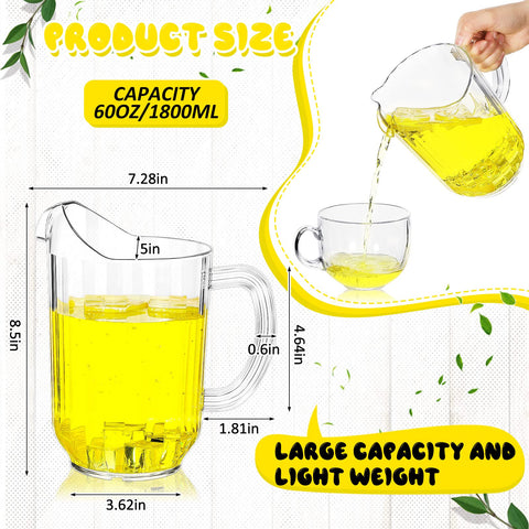 Tessco for you 60oz clear pitcher pour spout for accurate servings.
