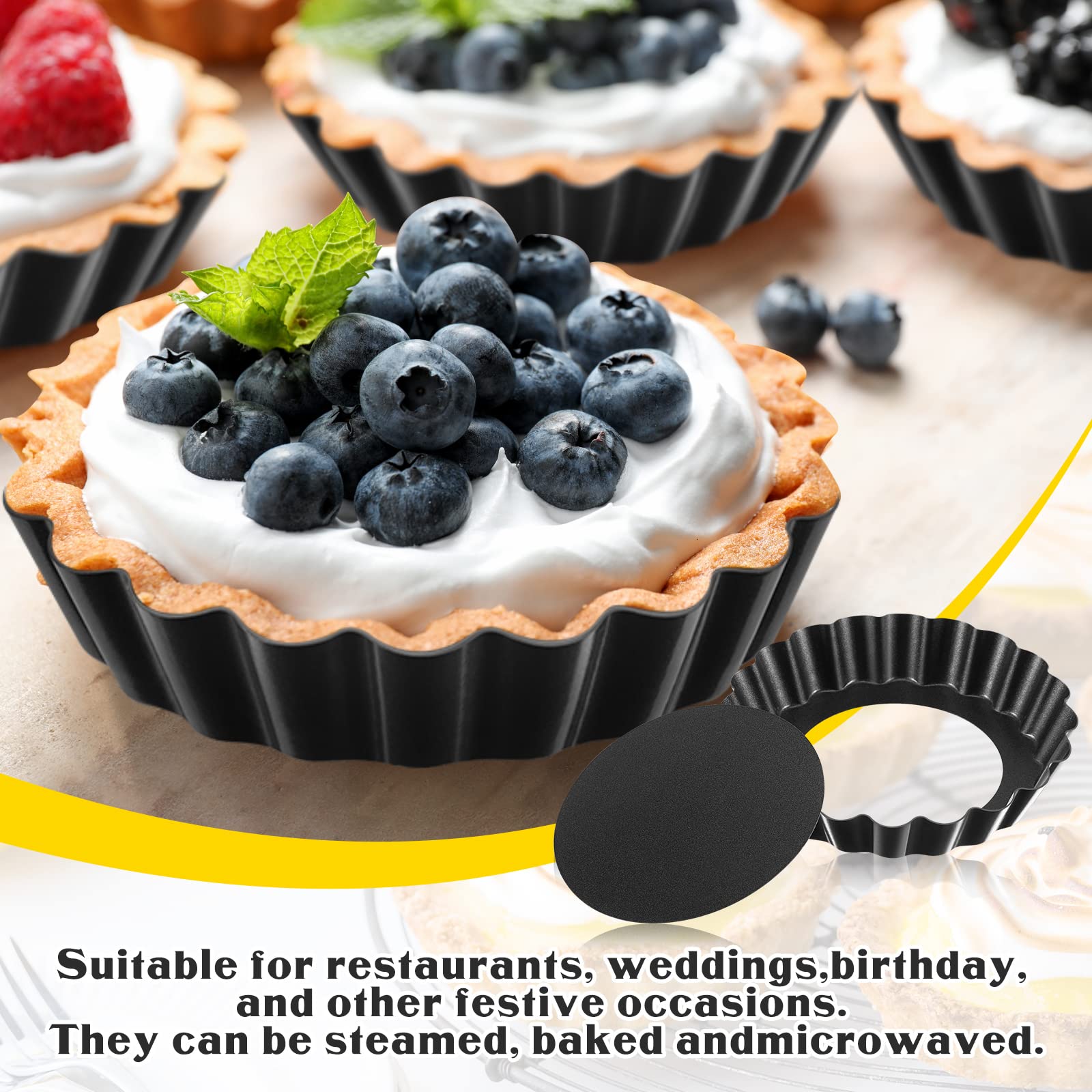 Tessco for you fruit tart pans ideal for small pastries and displays.