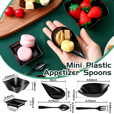 Tessco for you mini appetizer plates black stack emphasizing compact storage
