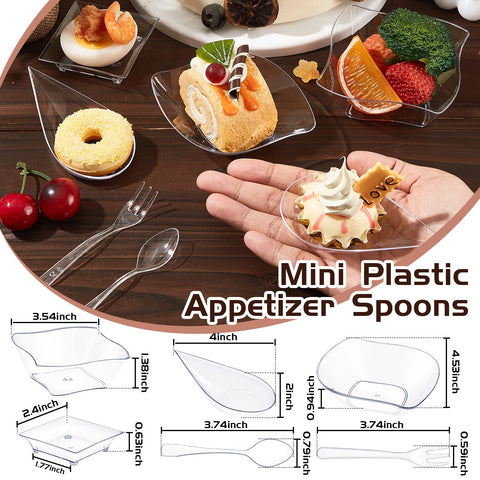 Tessco for you mini dessert plates with spoons and forks set for serving