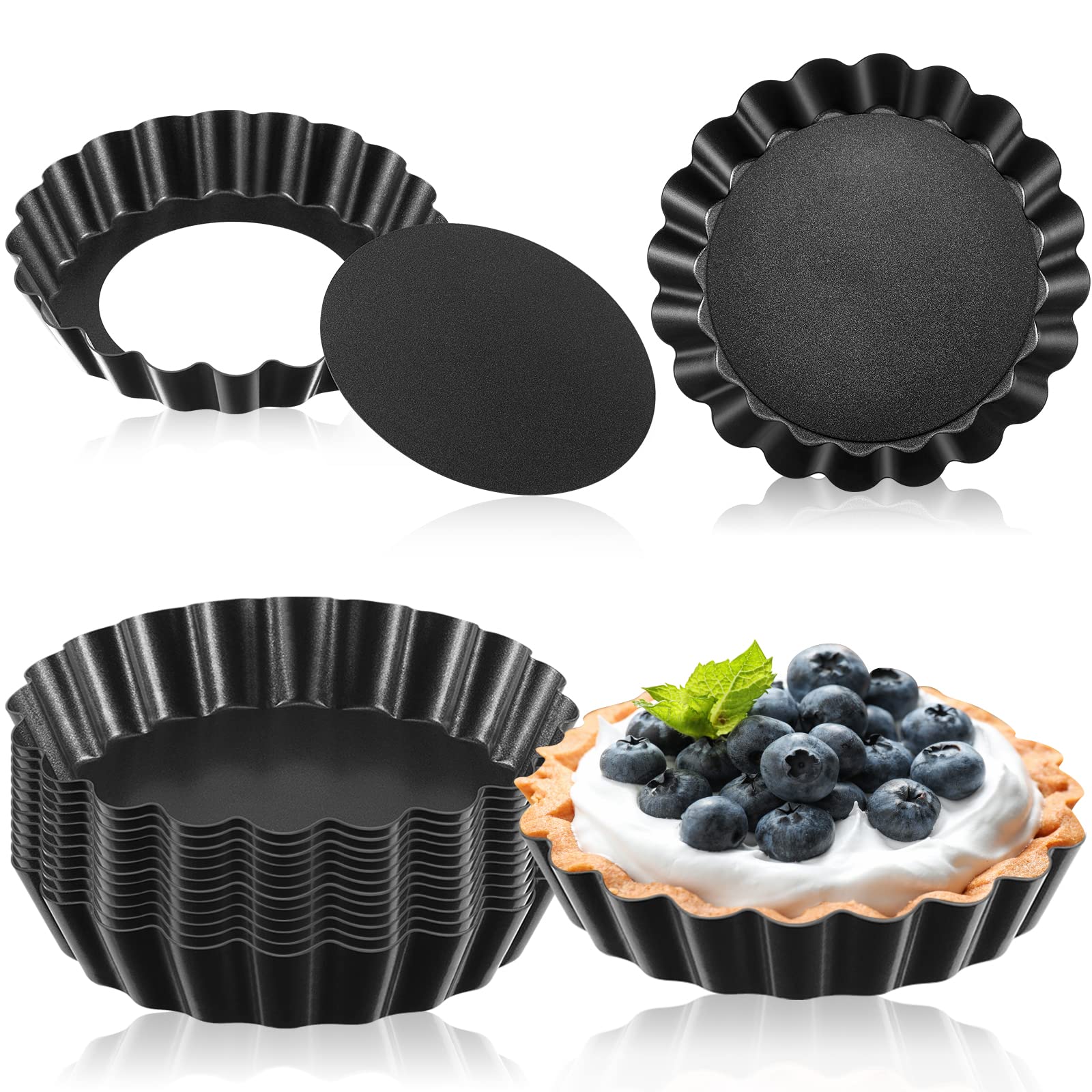 Tessco for you mini tart pans with removable bottom for easy release and cooling.