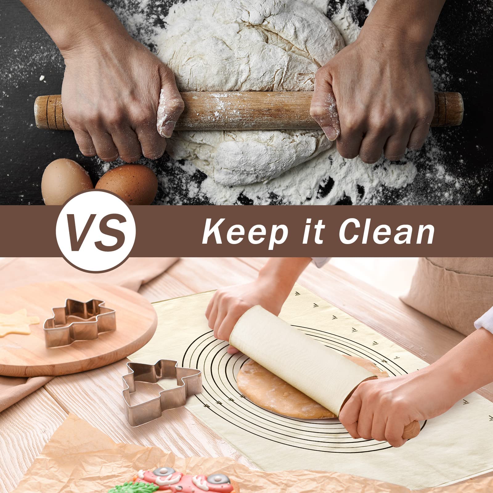 Tessco for you rolling pin cover easy slip-on reduces flour dust on dough