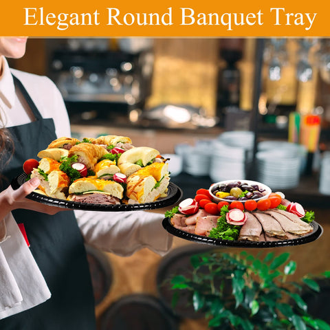 Tessco for you round black platter ideal for elegant fruit and desserts.
