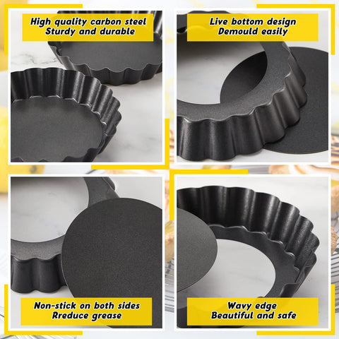 Tessco for you round tart pans with wavy edges protect hands during handling.