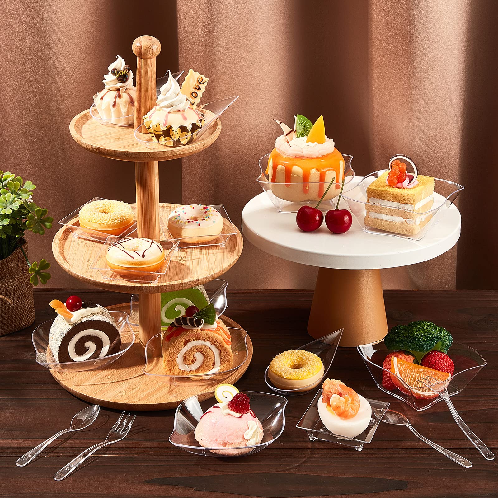 Tessco for you tiny serving trays in clear plastic for easy display
