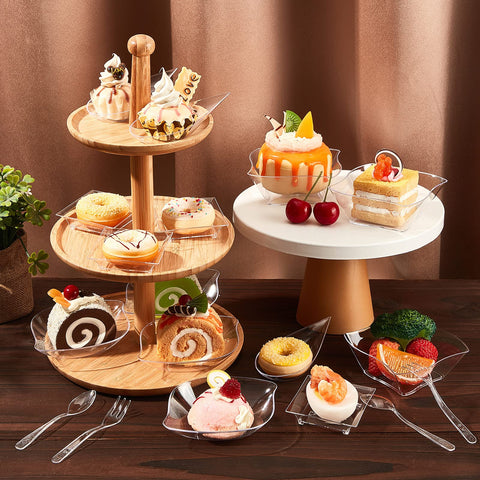 Tessco for you tiny serving trays in clear plastic for easy display