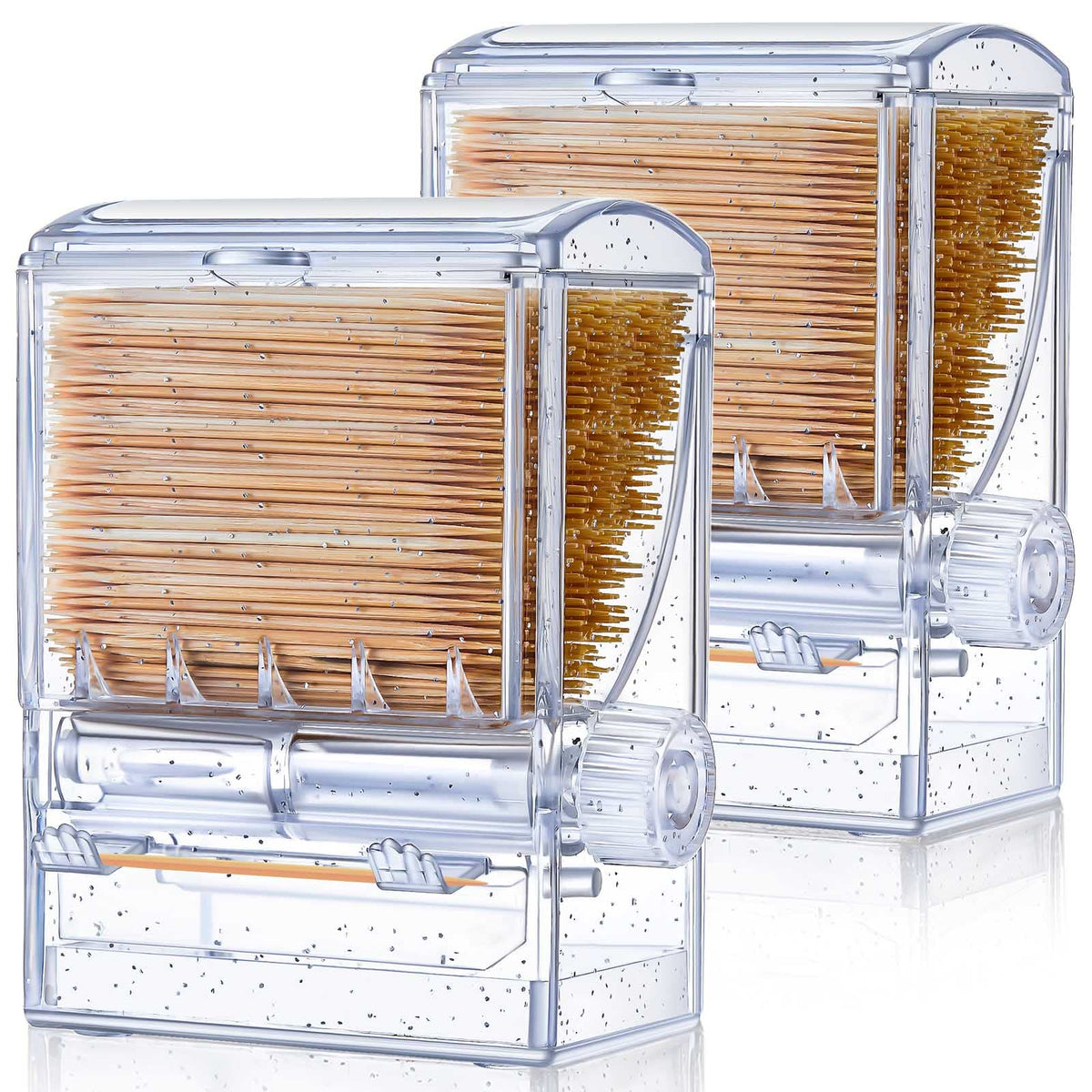 Tessco for you toothpick dispenser with clear body shows remaining toothpicks at a glance.