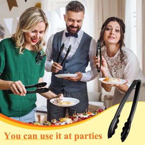 Tessco salad serving with plastic tongs for clean portions.