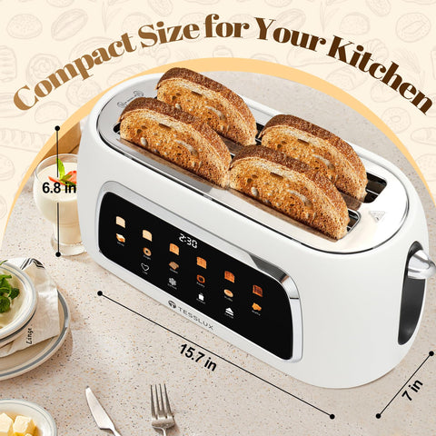 Tesslux toaster offers six browning levels for customized toast