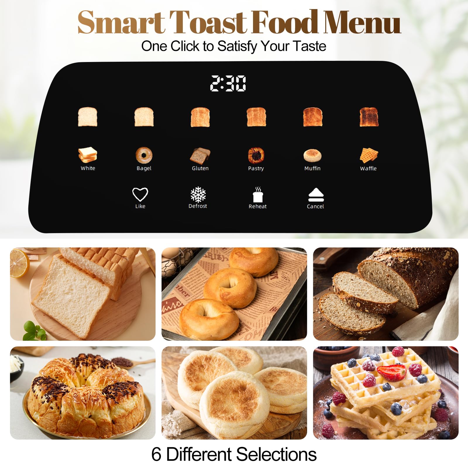 Tesslux toaster features defrost and reheat functions for busy mornings