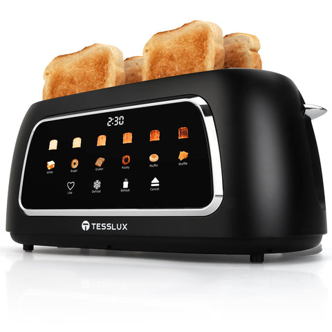 Tesslux toaster touchscreen control panel for precise toast settings