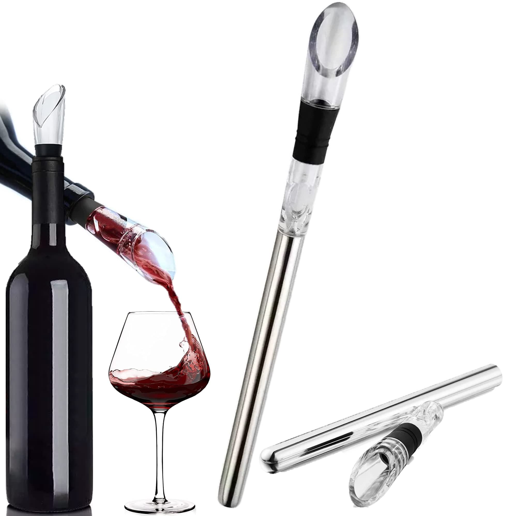 TEXASDELUXE 3-in-1 design combines chiller, decanter, and pourer.